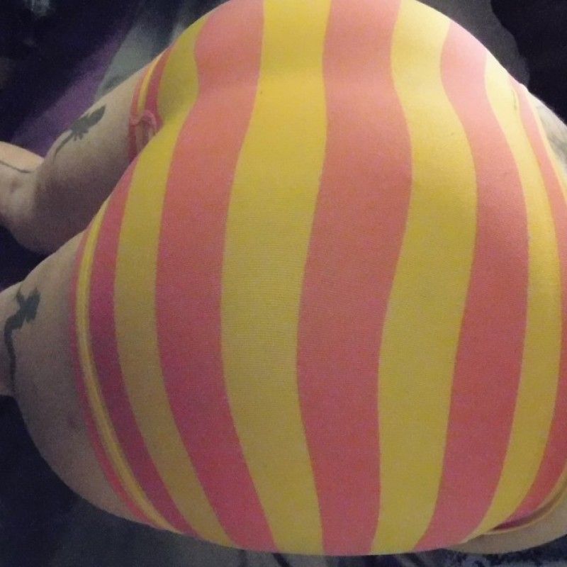 Pink Yellow Stripe Boyshort Panty MILF