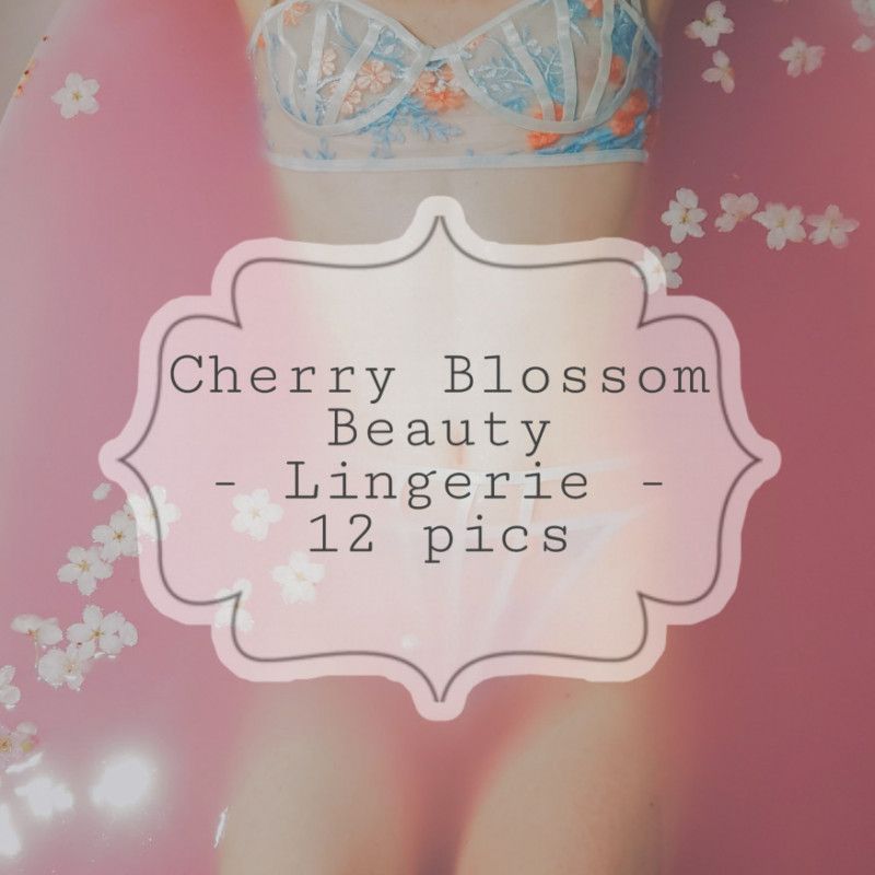 Cherry Blossom Beauty in Lingerie