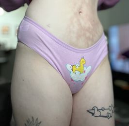 WORN PURPLE GRAPHIC FULL BRIEF PANTY