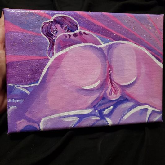 5x7 acrylic nude painting