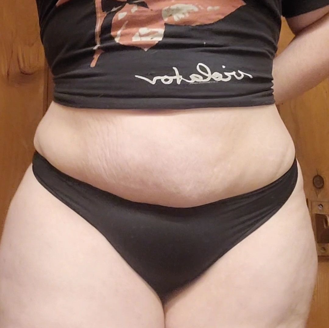 WORN Black Victorias Secret Thong