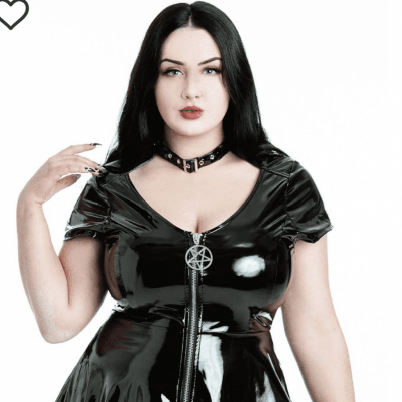 PVC goth dress with pics and vids