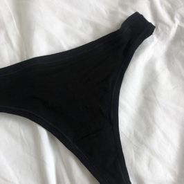 Black Cotton Thong 3 Days