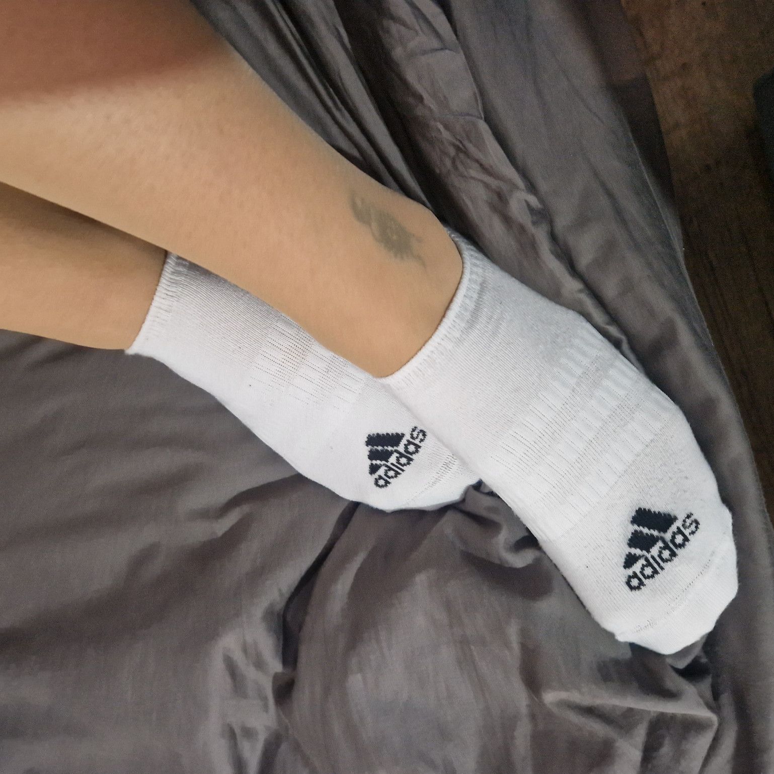 White worn socks