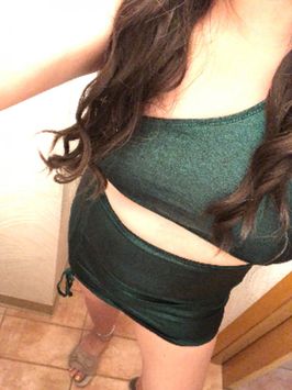 Green Mini Dress Free Shipping!