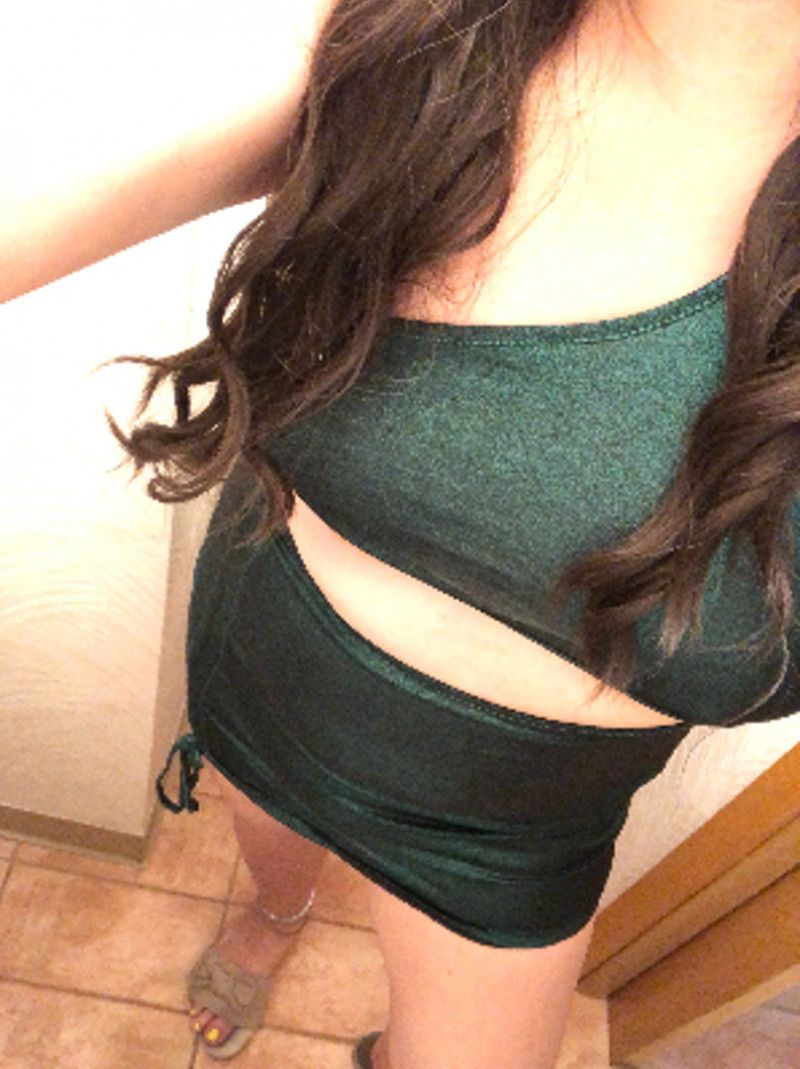 Green Mini Dress Free Shipping!