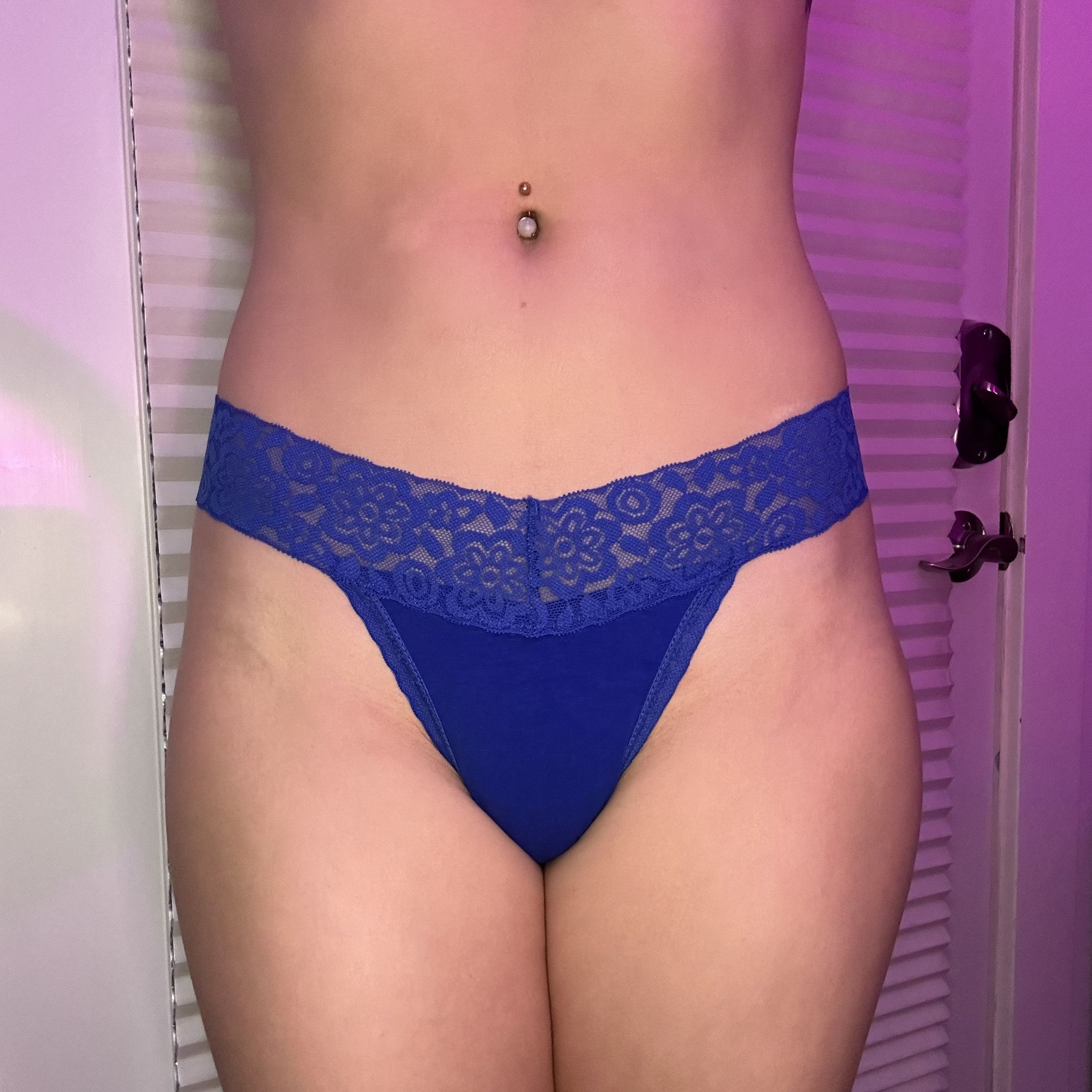 Cobalt Blue Lace Thong