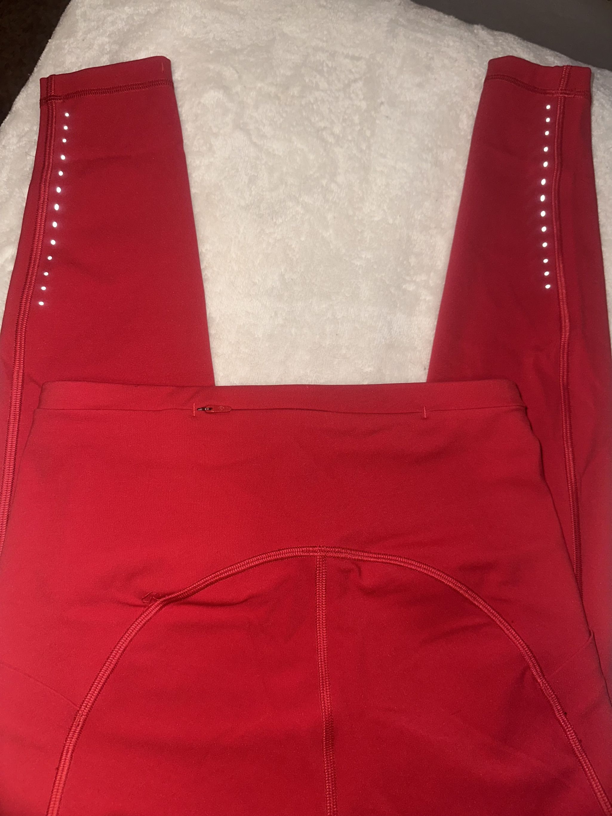 Worn Red Lululemon Leggings