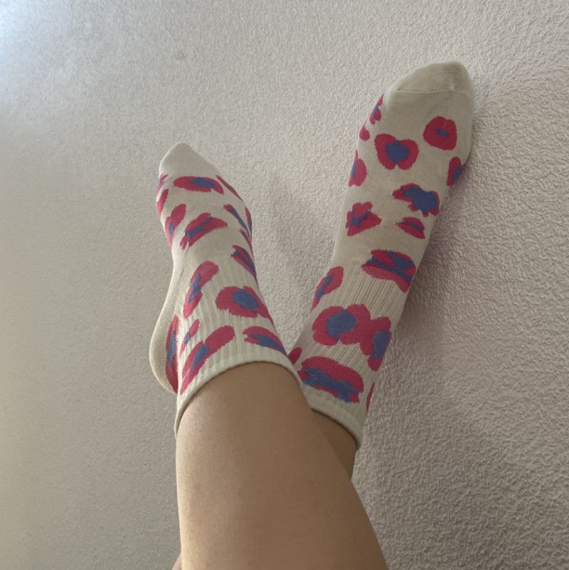 White and pink socks