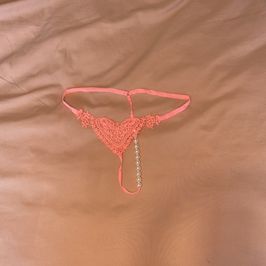 PINK BEADED LACEY G STRING