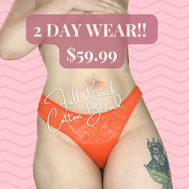 2 Day Wear Full Back Lace Orange Panty