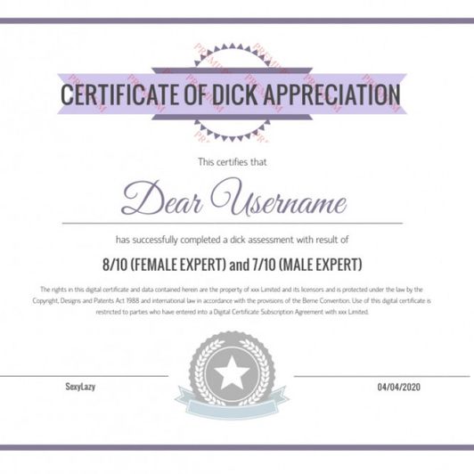 Dick rating with certificate