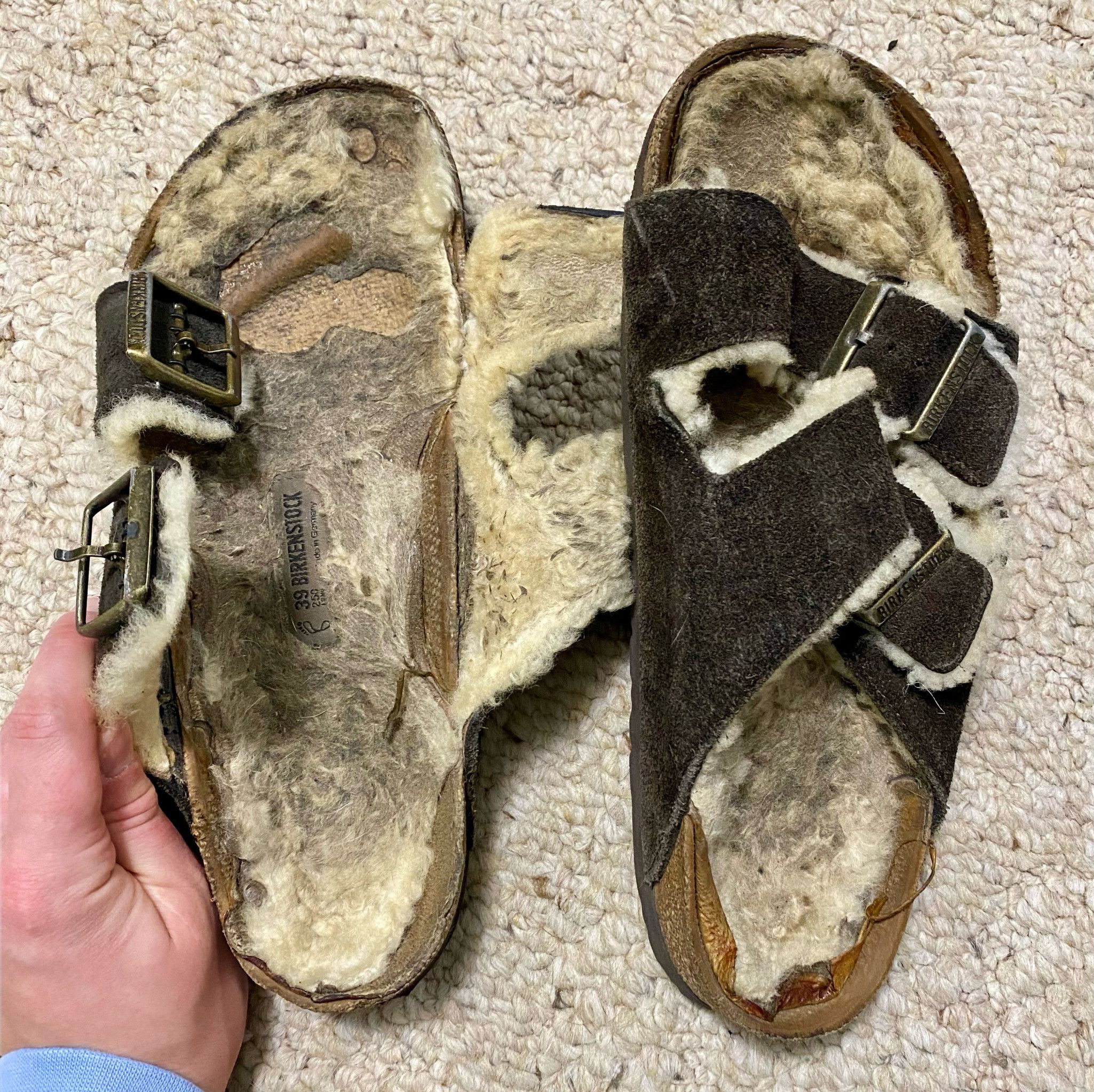 Used Stinky Fur Birkenstock Sandals