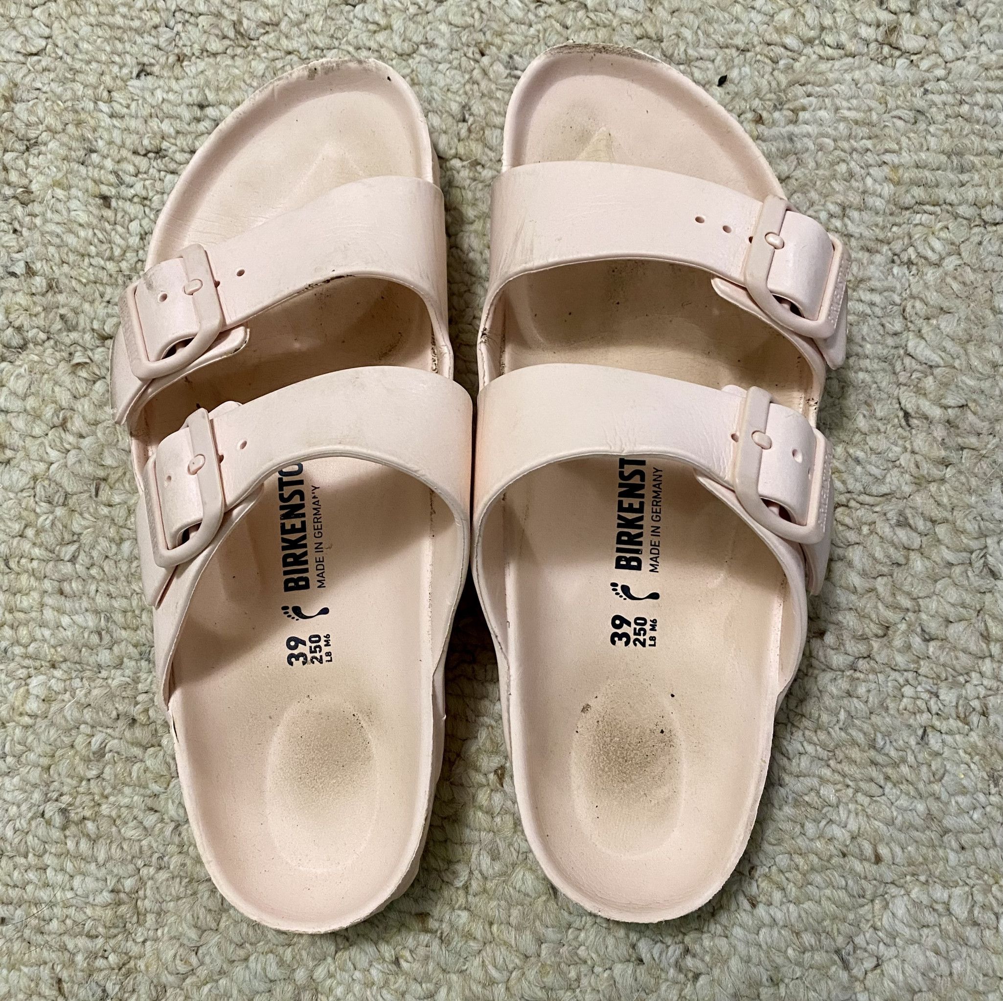 Used Pink Birkenstock Classic Plastic Sandals