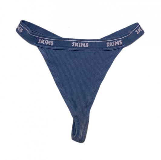 Used Navy Blue Skims Cotton Thong Panty