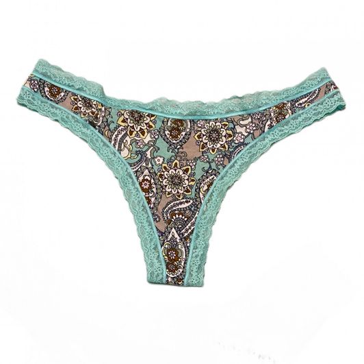 Used Victorias Secret Lace Cotton Thong Panty