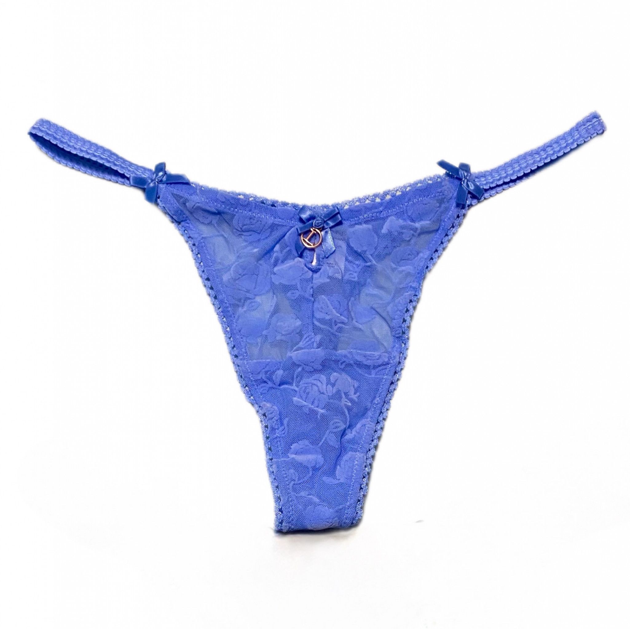 Used Blue Lounge Lace Thong Panty