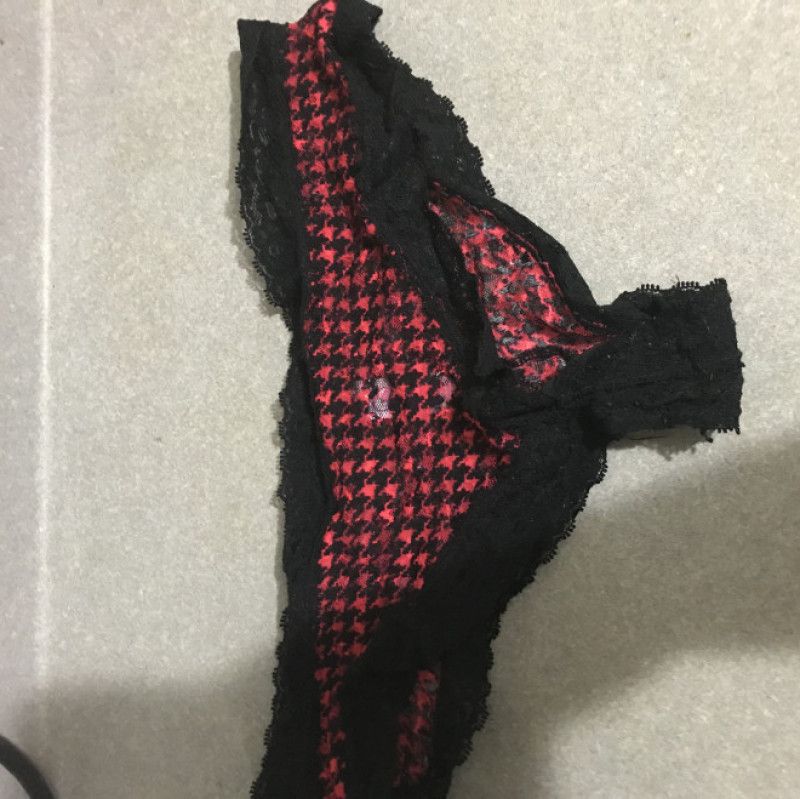 Red and black panties