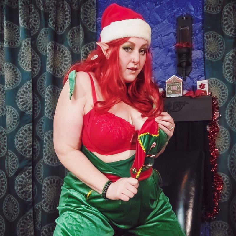 Naughty BBW Christmas Elf Selfshot Set