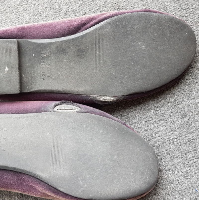 Trashed and faded flat shoes  size 5 UK