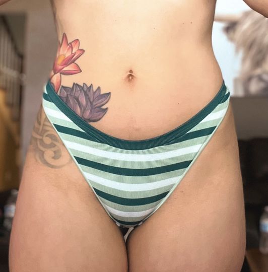 Green Stripe Thong