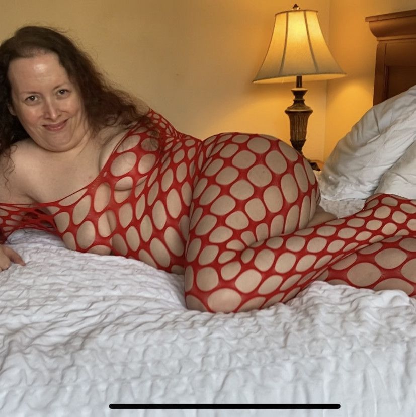 Randy Red Fashion Show Fun in Full Body Fishnet