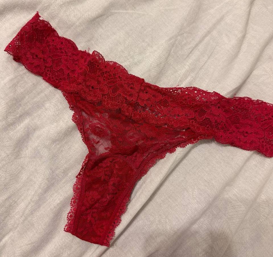 Red lace panties