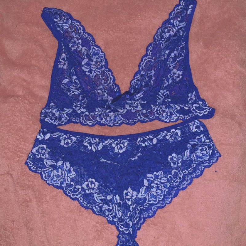 Blue Lace Lingerie Set