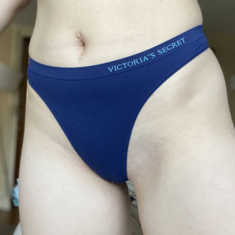 Blue Cotton Thong