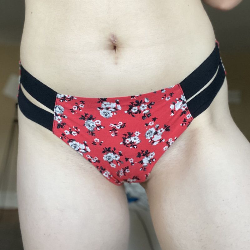 Red Floral CutOut Thong