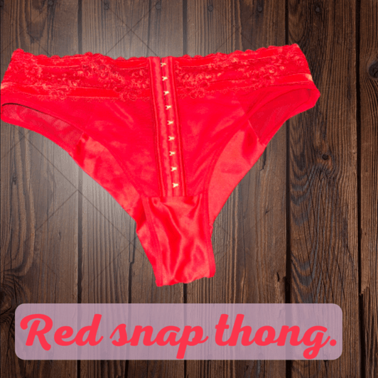 red snap thong