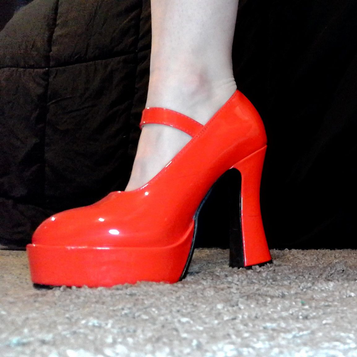 Red Patent Leather Elle Platform Pumps Size 7