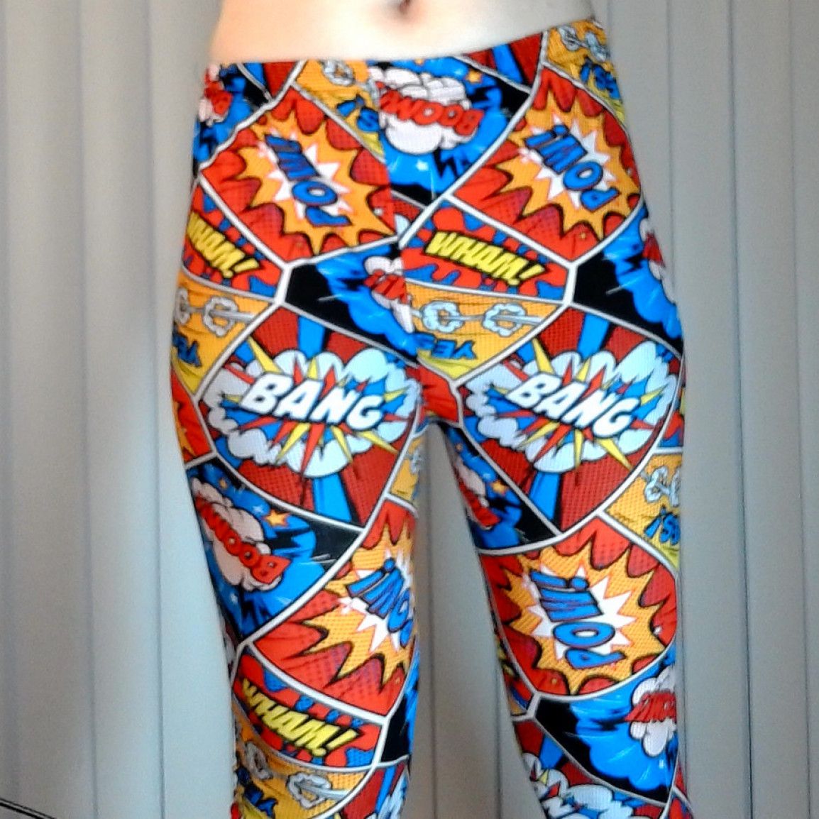 Nerdy Girl Leggings Soft Thin With Comic Book Print