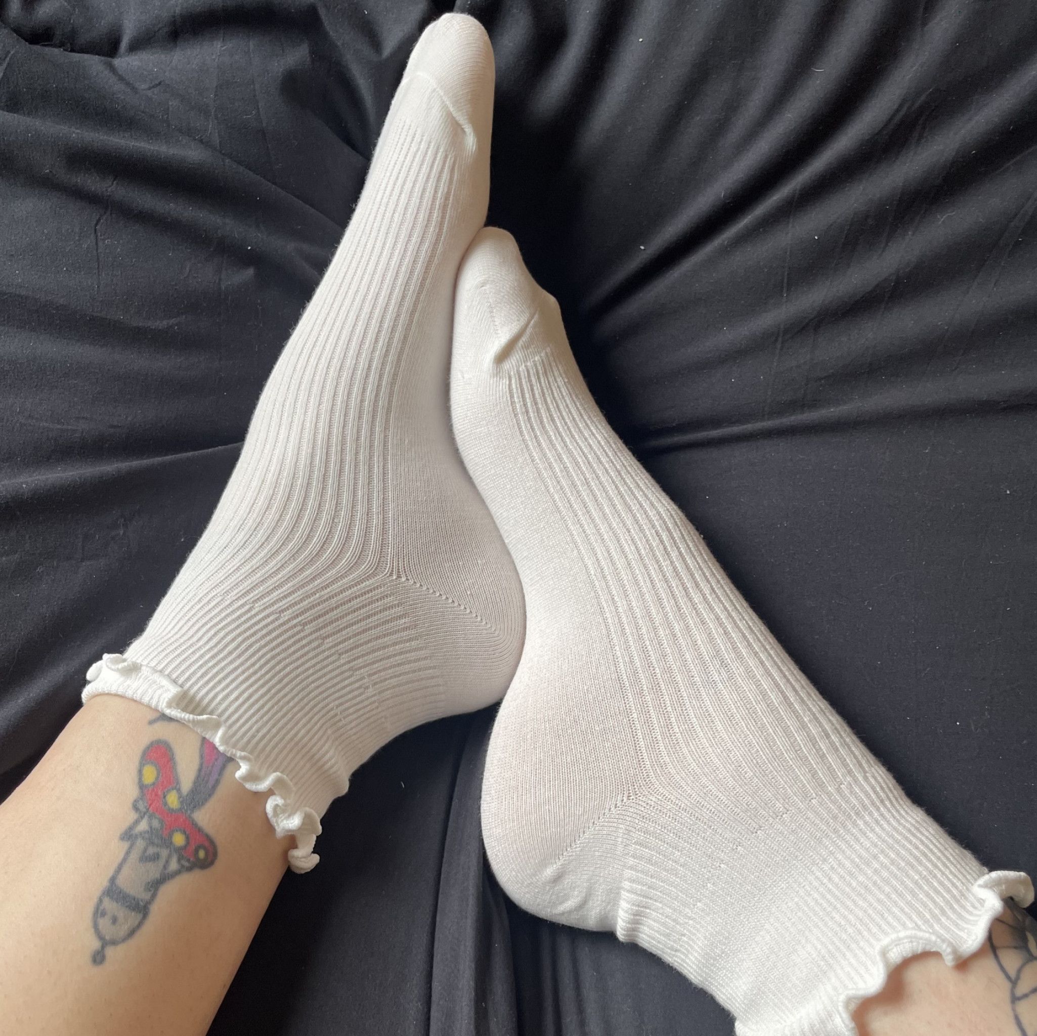 2 Day Worn White Frill Socks