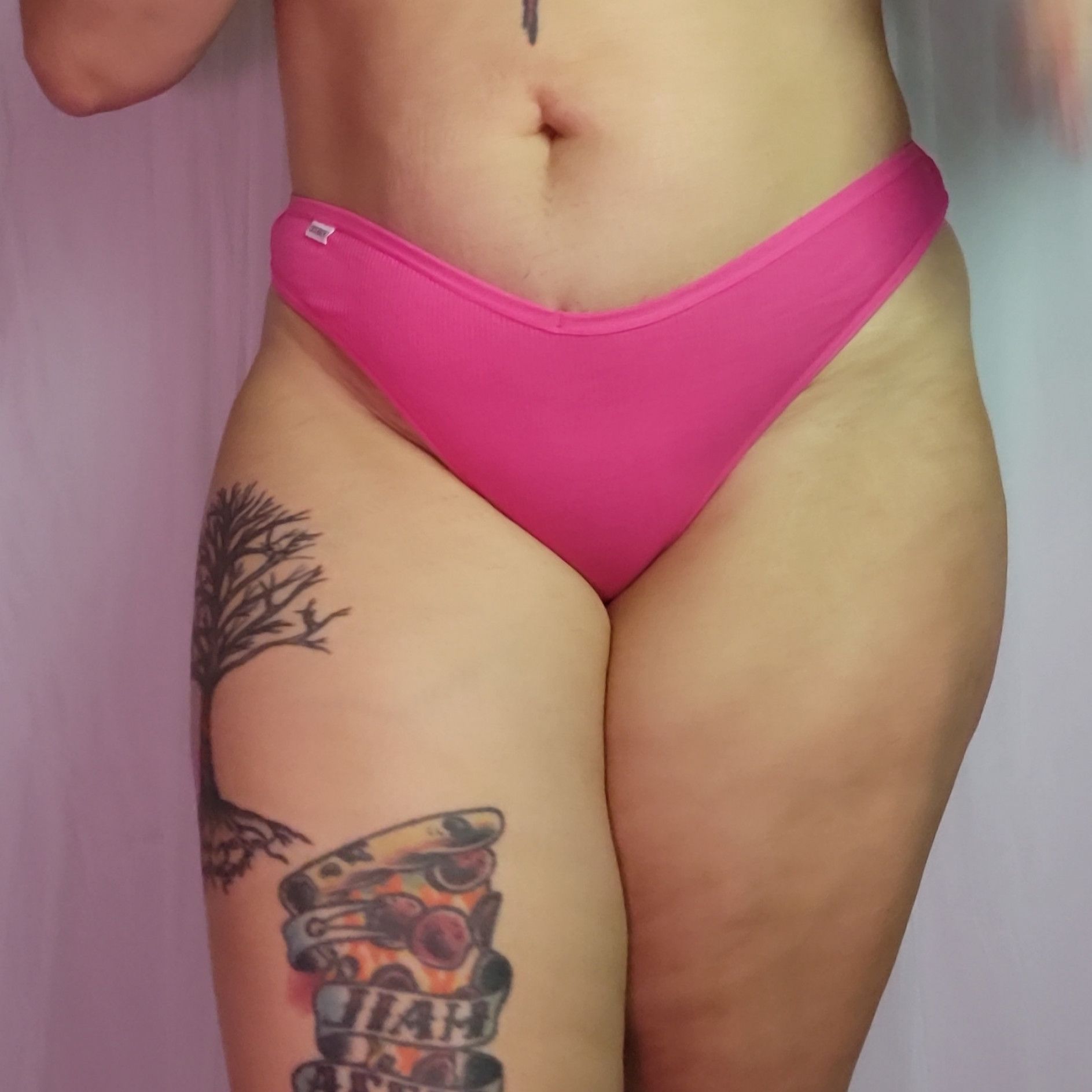 Bright Pink Cotton Thong