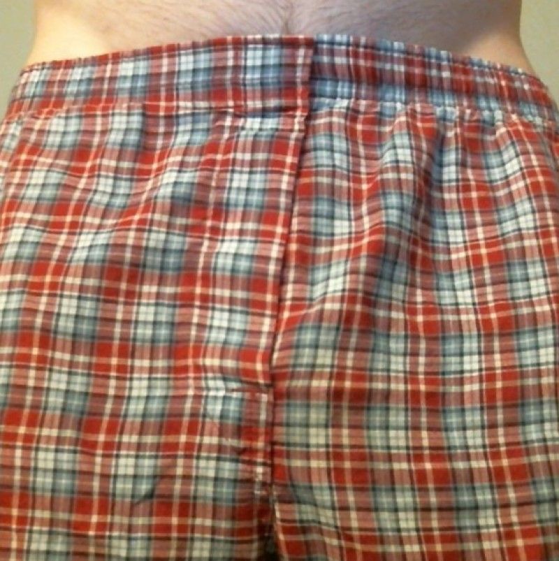 Red and white boxers