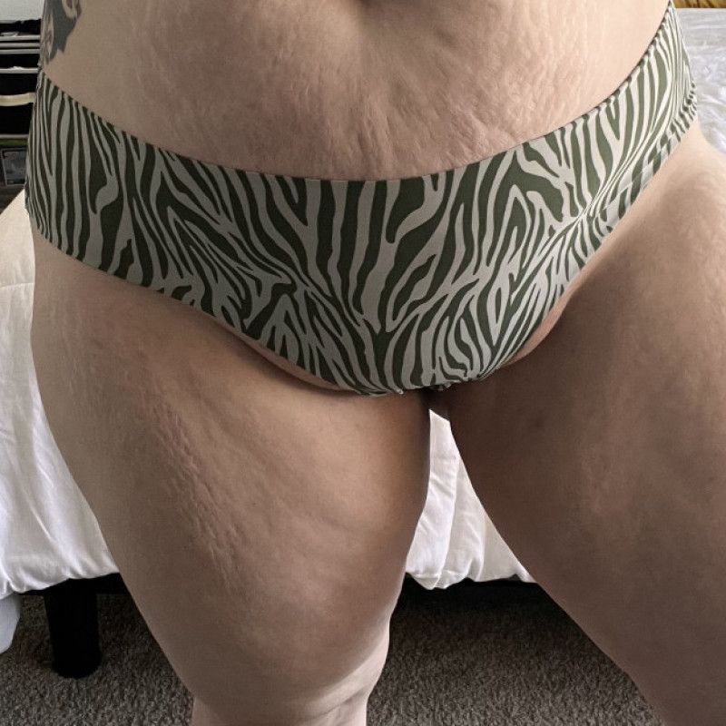 Green zebra striped panties