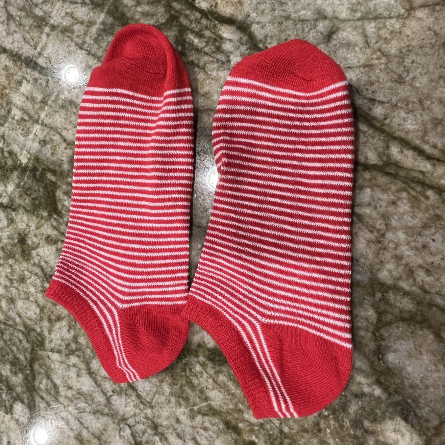 Christmas Socks: Red and White Stripes