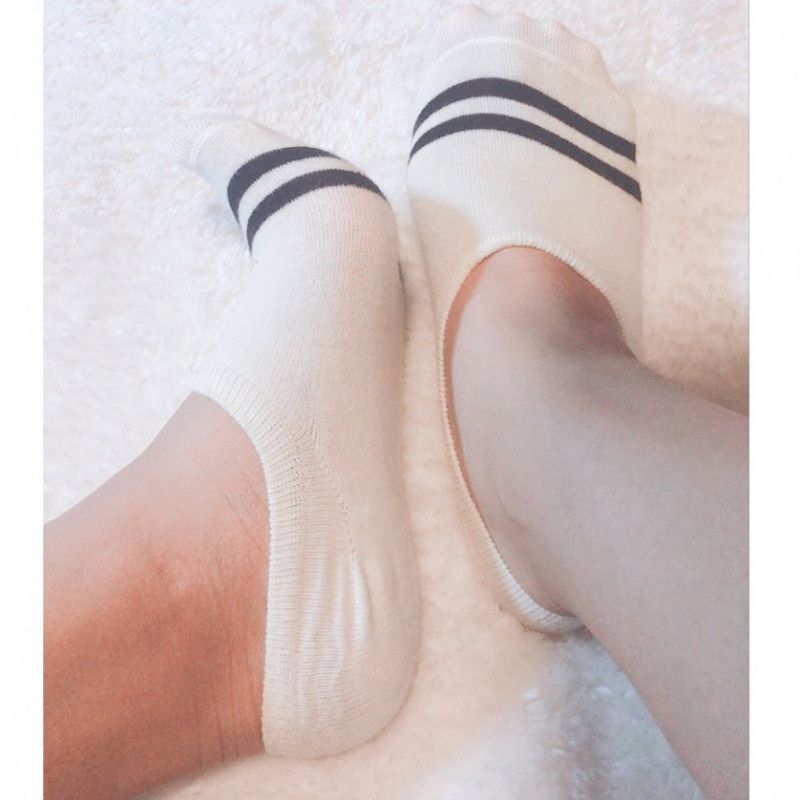 white with black stripes sock