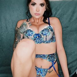 Blue Lace Flower Lingerie