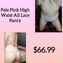 Pale Pink High Waist Lace Panties