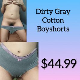 Dirty Gray Cotton Boyshort Panties