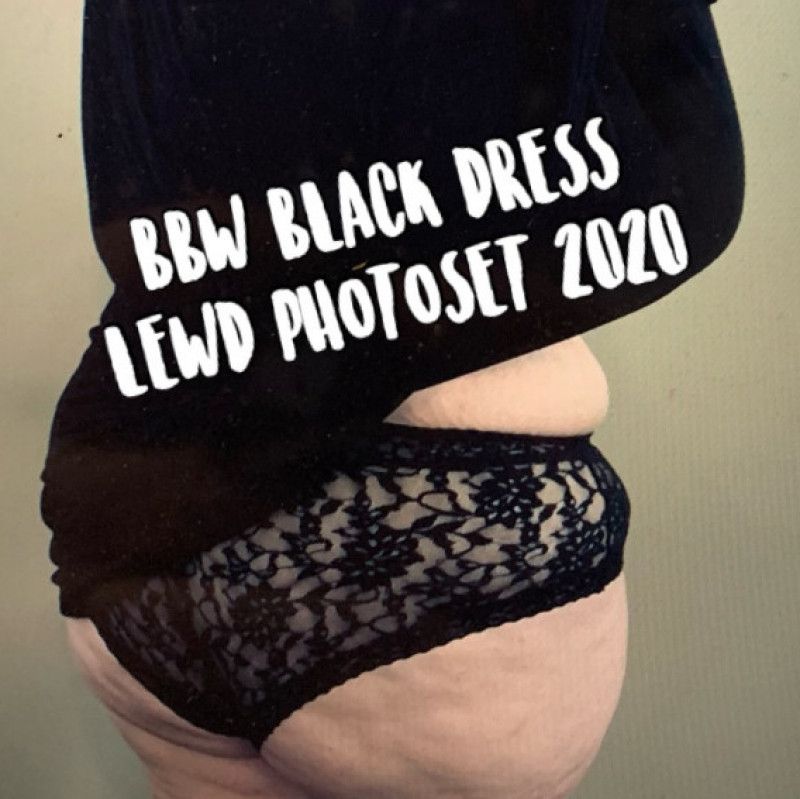 BBW Black Dress Lewd Photoset 2020