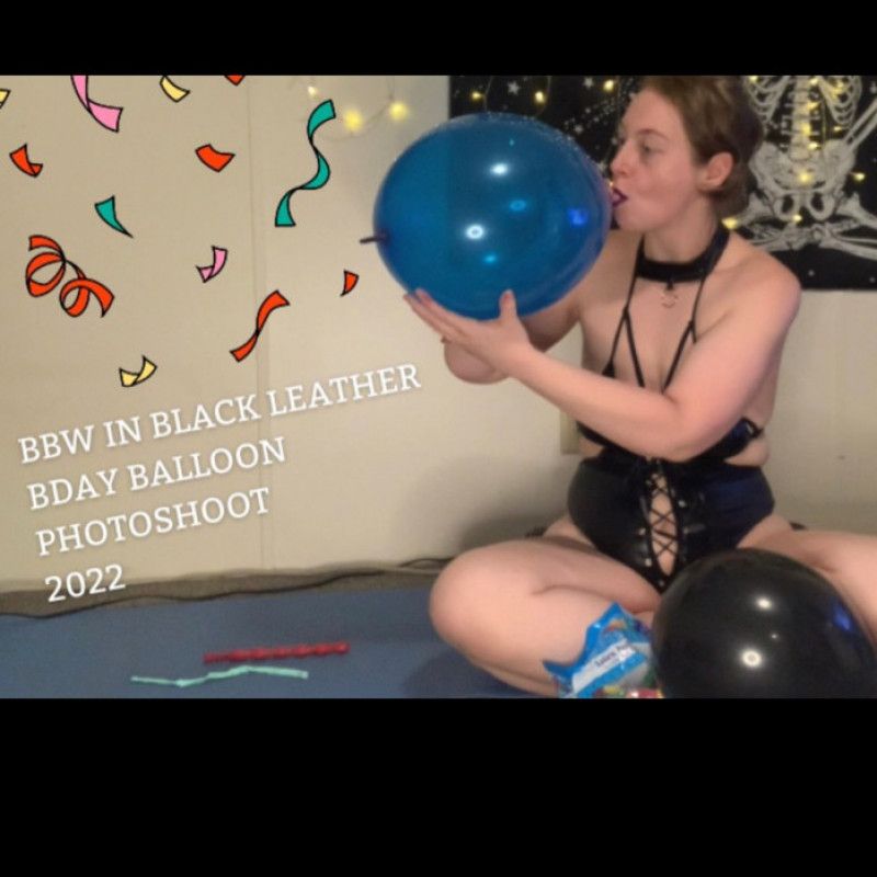 BBW w Leather and Balloons Photoshoot