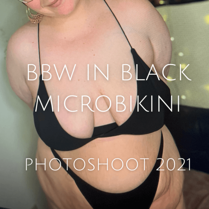 BBW in Black Microbikini Photoshoot 2021