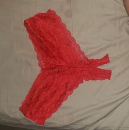 Red crotchless Panties