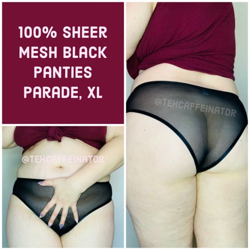 Sheer Black Mesh Panties XL Parade