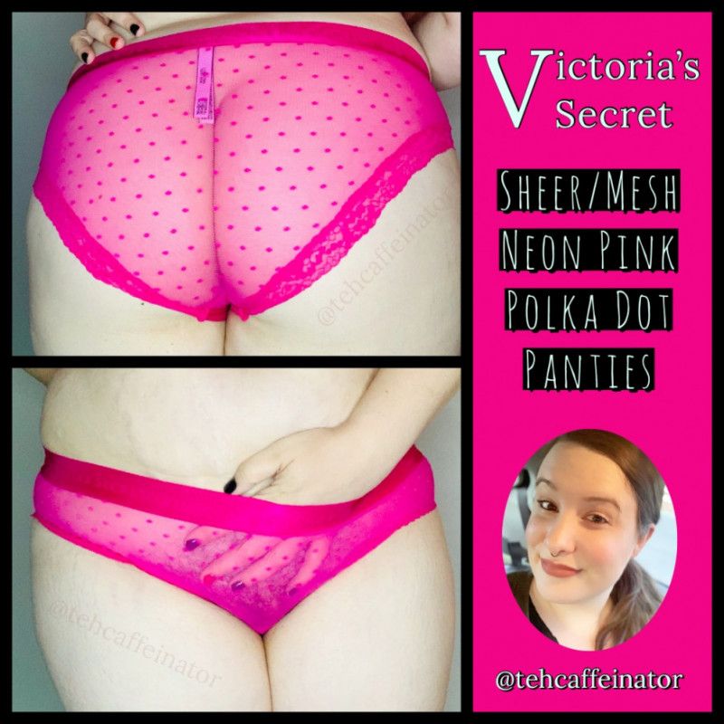 VS Sheer Pink Polka Dot Mesh Panties