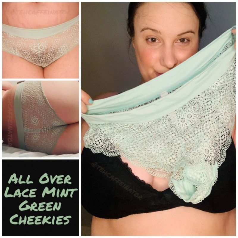 All Over Lace Mint Green Cheekies XL