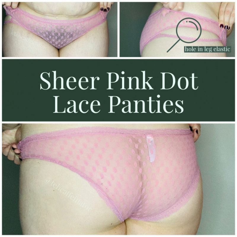 Sheer Pink Dot Lace Panties Holey